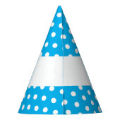 Leuke witte polka stippen gebrandmerkt hemelsblauw feesthoedjes (Achterkant)