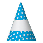 Leuke witte polka stippen gebrandmerkt hemelsblauw feesthoedjes (Rechts)