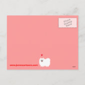 Leuke Witte Pomeranian Valentijn is Mijn Feestdagenkaart (Achterkant)