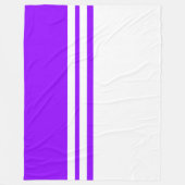 Leuke witte Racing Stripes Helder Paarse Kleurenbl Fleece Deken (Voorkant)