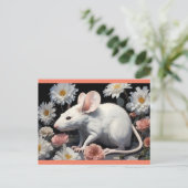 Leuke witte rat briefkaart (Staand voorkant)