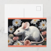 Leuke witte rat briefkaart (Voorkant / Achterkant)