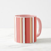 Leuke witte roze strepen mok (Voorkant rechts)