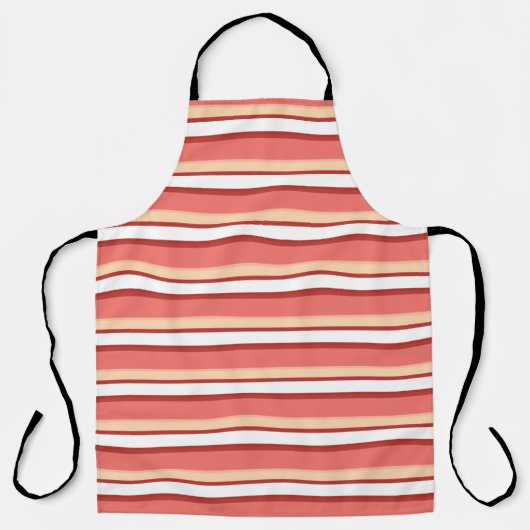 Leuke witte roze strepen schort (Voorkant)