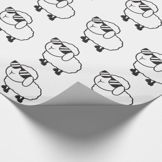 Leuke witte schapen Cartoon Cadeaupapier (Hoek)