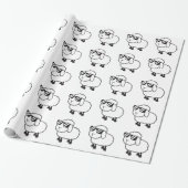 Leuke witte schapen Cartoon Cadeaupapier (Uitgerold)