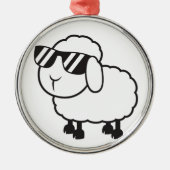 Leuke witte schapen Cartoon Metalen Ornament (Voorkant)