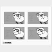 Leuke witte schapen Cartoon Rechthoekige Sticker (Vel)