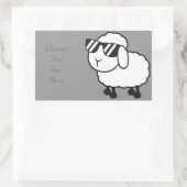 Leuke witte schapen Cartoon Rechthoekige Sticker (Tas)