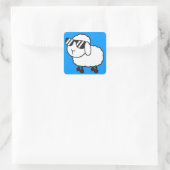 Leuke witte schapen Cartoon Vierkante Sticker (Tas)
