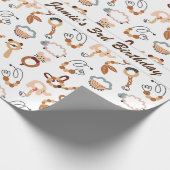 Leuke witte Speelgoed Boho patroonillustratie Cadeaupapier (Hoek)