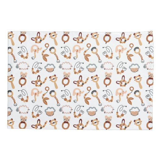 Leuke witte Speelgoed Boho patroonillustratie Kussensloop (Achterkant)