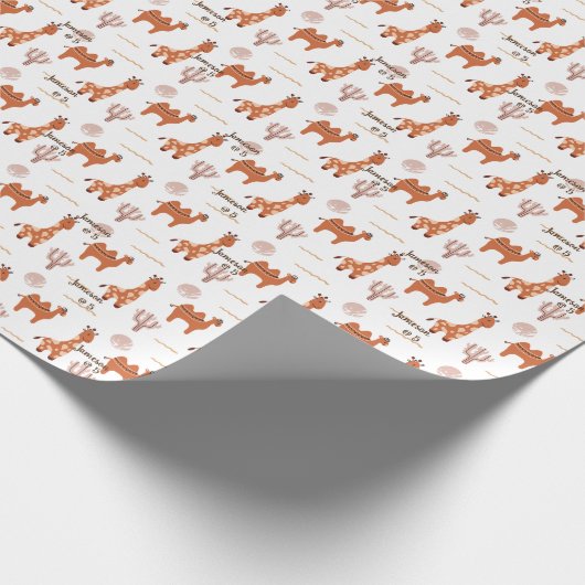 Leuke witte Speelgoed Dierlijke Cactus Camel Llama Cadeaupapier (Hoek)