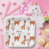 Leuke witte Speelgoed Dierlijke Cactus Camel Llama Papieren Bordje (Feest)