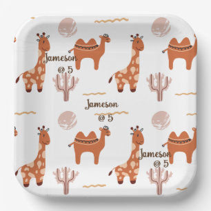 Leuke witte Speelgoed Dierlijke Cactus Camel Llama Papieren Bordje