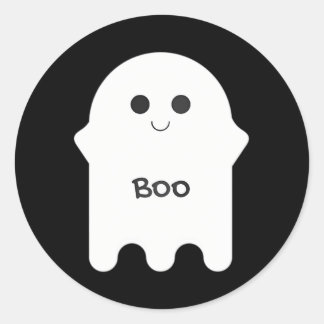 Leuke witte spook Cartoon Boo Ronde Sticker