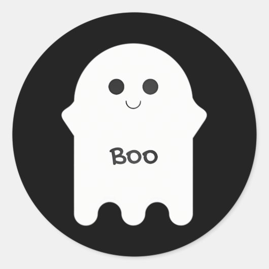 Leuke witte spook Cartoon Boo Ronde Sticker (Voorkant)