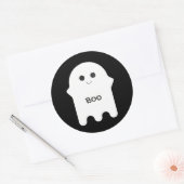 Leuke witte spook Cartoon Boo Ronde Sticker (Envelop)