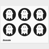 Leuke witte spook Cartoon Boo Ronde Sticker (Vel)