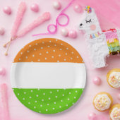 Leuke witte Stippen Bright Tropical Limoen Oranje Papieren Bordje (Feest)