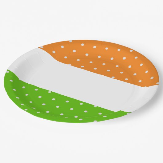 Leuke witte Stippen Bright Tropical Limoen Oranje Papieren Bordje (Gekanteld)