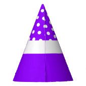 Leuke witte Stippen Helder Paarse bijpassend kleur Feesthoedjes (Achterkant)