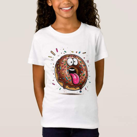 Leuke witte T-shirt met glazuur en sprinkels van c (Voorkant)