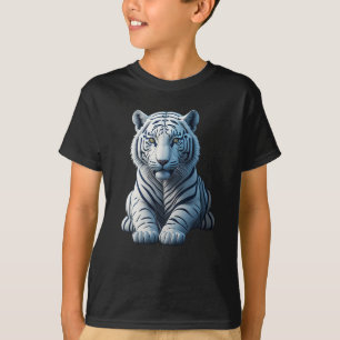 Leuke witte tijger met zwarte strepen t-shirt