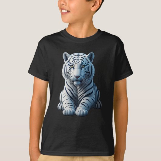 Leuke witte tijger met zwarte strepen t-shirt (Voorkant)