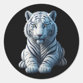 Leuke witte tijger ronde sticker (Voorkant)