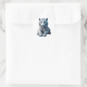 Leuke witte tijger ronde sticker (Tas)