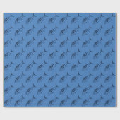 Leuke witte tonijn in Marine Blue op Egeïsche Blau Cadeaupapier (Vlak)