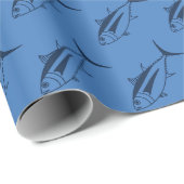 Leuke witte tonijn in Marine Blue op Egeïsche Blau Cadeaupapier (Rol Hoek)