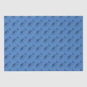 Leuke witte tonijn in Marine Blue op Egeïsche Blau Tissuepapier
