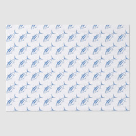 Leuke witte tonijn Vis in Egeïsche Blauw en Wit Tissuepapier