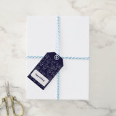 Leuke witte wilde bloemen patroon monogram cadeaulabel (Met Touw)