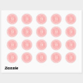 Leuke witte wilde bloemen patroon op roze ronde sticker (Vel)