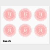 Leuke witte wilde bloemen patroon op roze ronde sticker (Vel)
