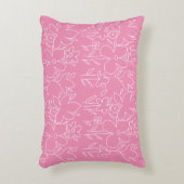 Leuke witte wilde bloemen patroon roze accent kussen (Voorkant(Verticaal))