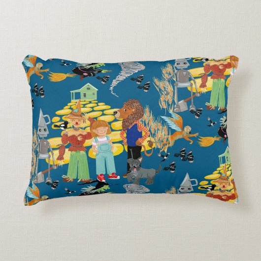 Leuke Wizard of Oz op blauw kinderontwerp Accent Kussen (Voorkant)