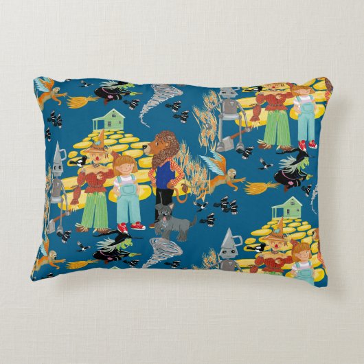 Leuke Wizard of Oz op blauw kinderontwerp Accent Kussen (Achterkant)