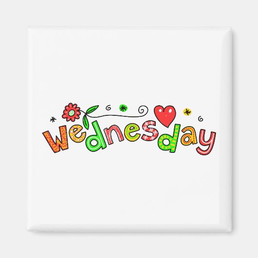 Leuke woensdag week dag groet tekst expressie magneet (Voorkant)