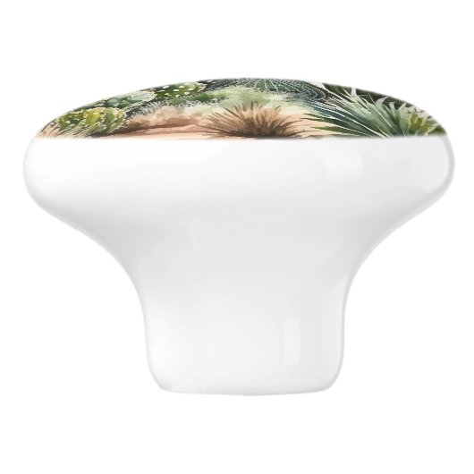 Leuke woestijn cactus liefhebbers keramische knop (Zijkant)