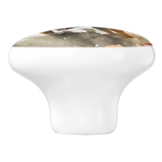 Leuke woestijn cactus paardrijden cowboy keramische knop (Zijkant)