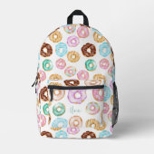 Leuke woestijn zoete donuts illustratie patroon bedrukte rugzak (Voorkant)