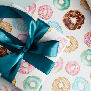 Leuke woestijn zoete donuts illustratie patroon cadeaupapier