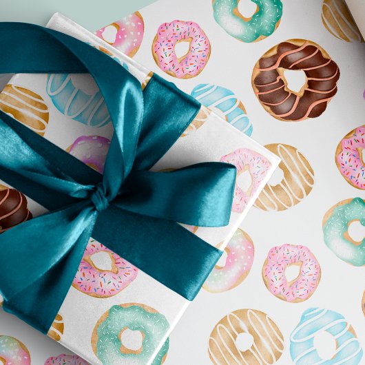 Leuke woestijn zoete donuts illustratie patroon cadeaupapier