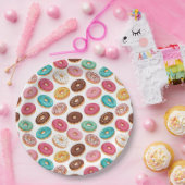 Leuke woestijn zoete donuts illustratie patroon papieren bordje (Feest)