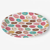 Leuke woestijn zoete donuts illustratie patroon papieren bordje (Gekanteld)