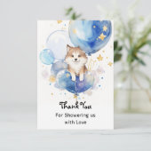 Leuke Wolf Baby shower Theme Bedankkaart (Staand voorkant)